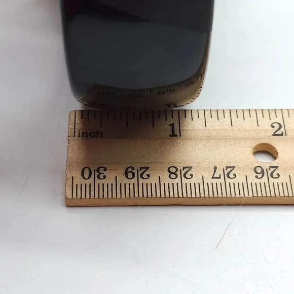 Givenchy Black Lucite Geometric Matte Pattern Bangle Bracelet Vintage - Picture 3 of 7